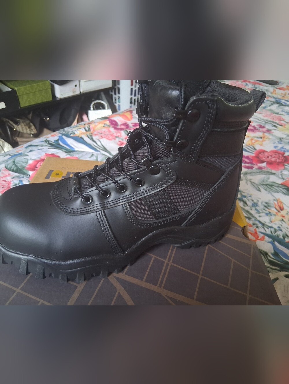 Men's Black Tactical Boot - Durable Lace-Up Work Shoe